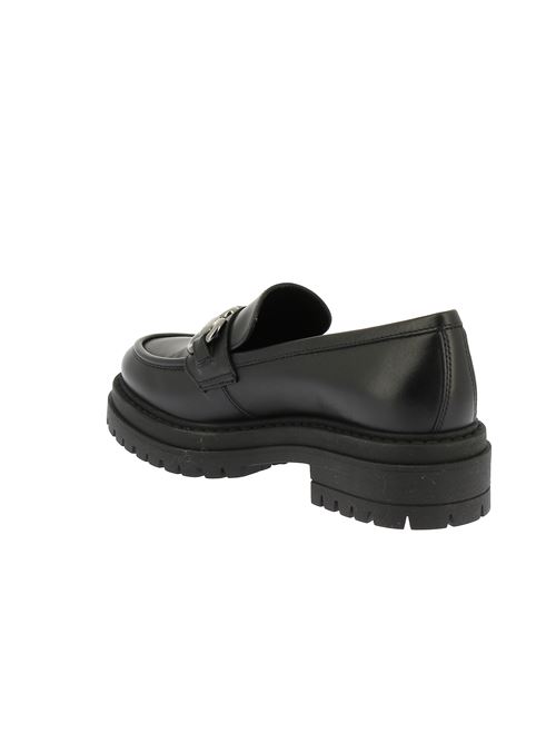 mocassino da donna in pelle nera NERO GIARDINI | I411410D100